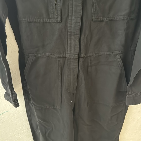 Outerknown Black Station Jumpsuit Playsuit Zip Small Organic Cotton Linen Blend - Picture 6 of 7